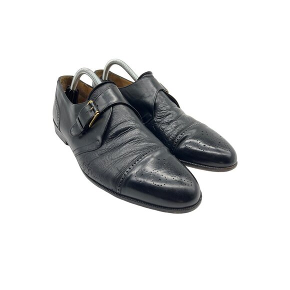 Mezlan Athens Cap Toe Black Leather Monk Strap Dress Shoes Men\'s Size 11 main image 4